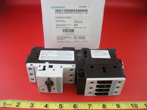 Siemens 3Ra1120-4Aa25-0Ak6 Starter 3Rv1021-4Aa10 3Ra11204Aa250Ak6 3Rt1025