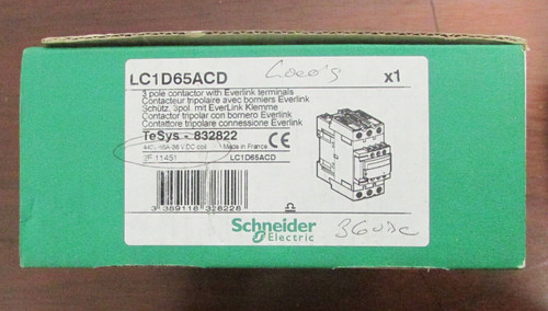 Telemecanique Groupe Schneider Contactor 440V 65 Amp 36 Vdc Lc1D65Acd