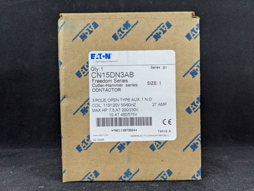 Eaton Cn15Dn3Ab Nema Open 3P Cont Size 1 120V Coil