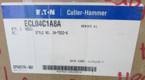 Eaton Cutler Hammer Lighting Contactor Series A1 Ecl04C1A8A
