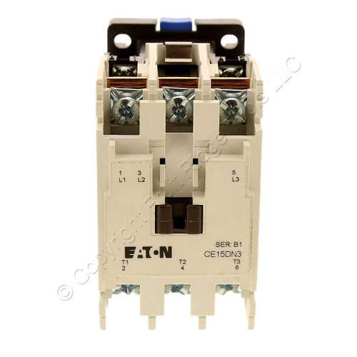 Eaton Xt Iec Contactor 3-Pole 440/480V 18A Open Type Series B1 Size D Ce15Dn3Cb