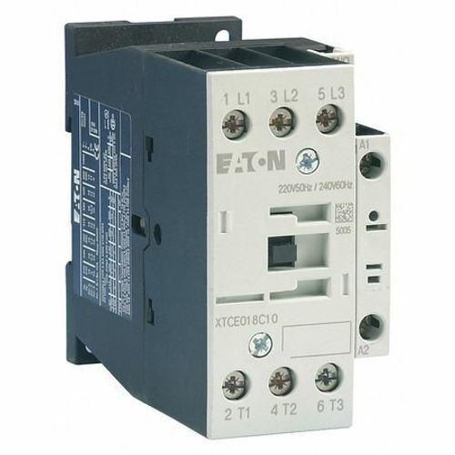 Eaton Xtce018C10C Iec Magnetic Contactor, 3 Poles, 480 V Ac, 18 A, Reversing: No