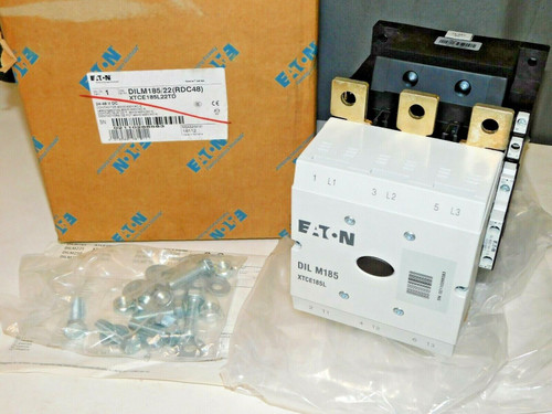 Eaton Xtce185L22Td Xt Iec Fvnr Contactor, Three-Pole, 185A, 24 Vdc Coil
