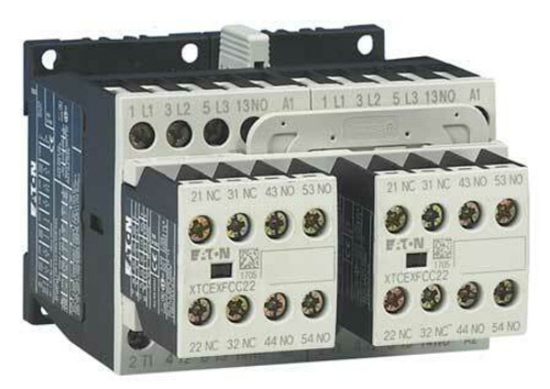 Eaton Xtcr012B21C Iec Magnetic Contactor, 3 Poles, 480 V Ac, 12 A, Reversing: