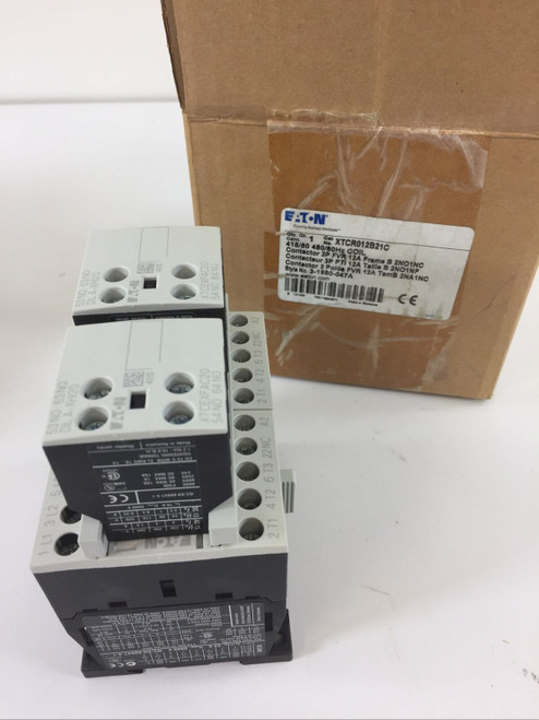 Eaton Xtcr012B21C Iec Magnetic Contactor, 3 Poles, 480V Ac, 12 A, Reversing: Yes