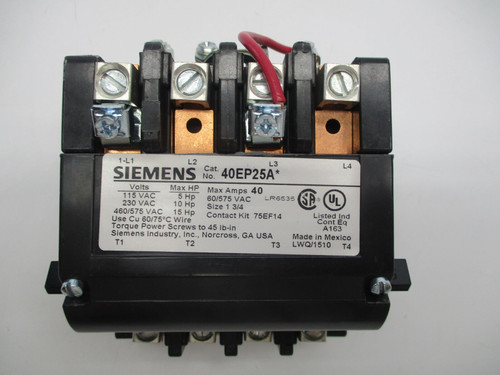 Siemens 40Ep25A Contactor 110-120V Nsmp