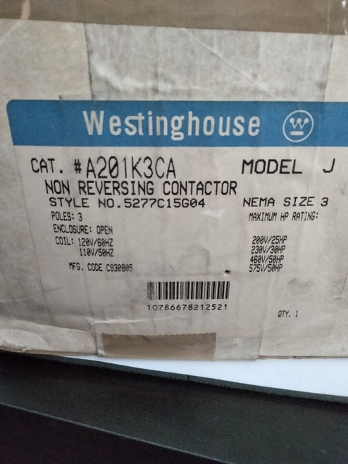 Westinghouse Magnetic Contactor Size 3 A201K3Ca $895.00