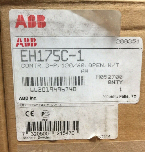 Abb Eh175C-1 Non Reversing Contactor