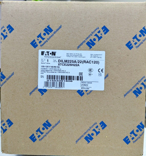 Eaton Xtce225H22A 3 Pole 120V Contactor 225A Frame