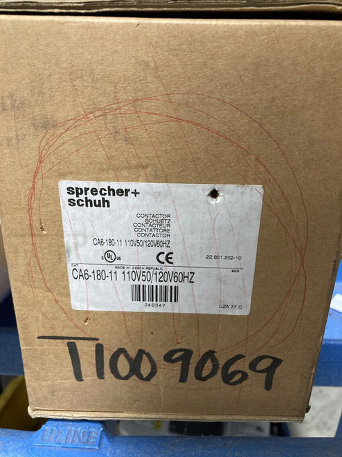 Sprecher & Schuh, Ca6-180-11, 110/120V, Contactor, Material