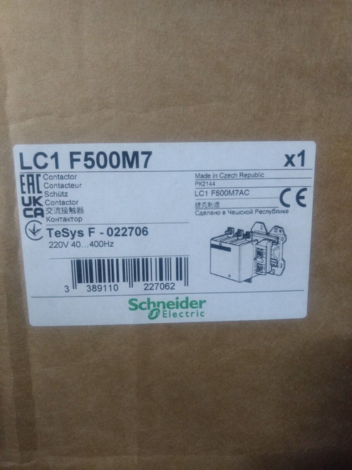 Lc1F500M7 Lc1-F500M7 Schneider Contactor 3 Poles Ac3 500A 220Vca