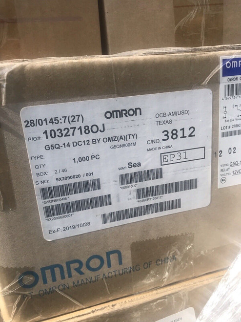 Omron Electronics G5Q-14 Dc12 General Purpose Power Relay Case 1000 Ct.