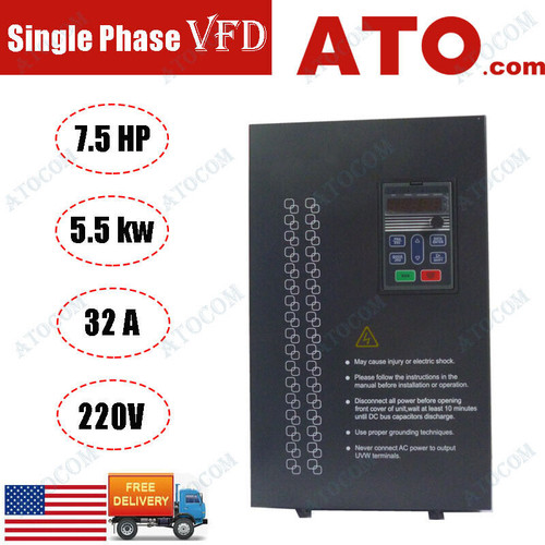 Ato Single Phase 5.5 Kw 7.5Hp 32A 220V Variable Frequency Drive Inverter Vfd Vsd