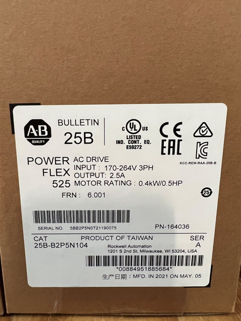 Allen Bradley 25B-B2P5N104 Ser A Ac Drive