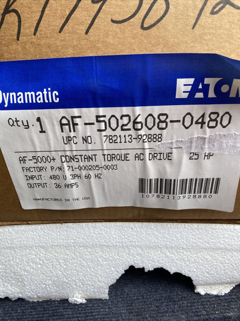 Eaton Dynamatic Af-502608-0480 25 Hp Ac Vs Drive Af 5000+ 480V Frequency 25Hp