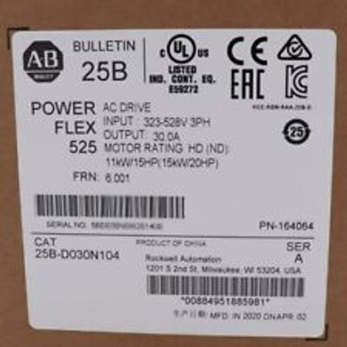 Ab 25B-D030N104 Powerflex 525 15Kw (20Hp) Ac Drive