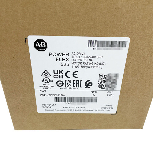 Ab Powerflex 525 15Kw 20Hp Ac Drive 25B-D030N104 Plc