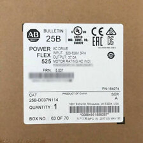 Allen-Bradley Powerflex 525 18.5Kw 25Hp Ac Drive Ab 25B-D037N114