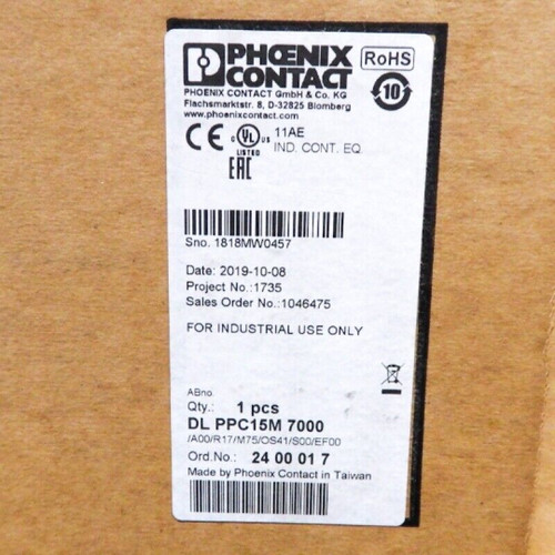 Phoenix Contact 15" 1024X768 Full Ip65 Panel Pc - Dl Ppc15M 7000 2400017