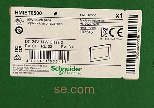 Schneider Electric Hmiet6500 - 10" Wide Screen Touch Panel