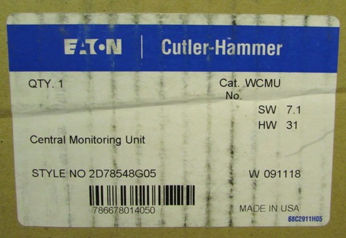 Eaton Cutler Hammer Wcmu Advantage Central Monitoring Unit Relay 2D78548G05