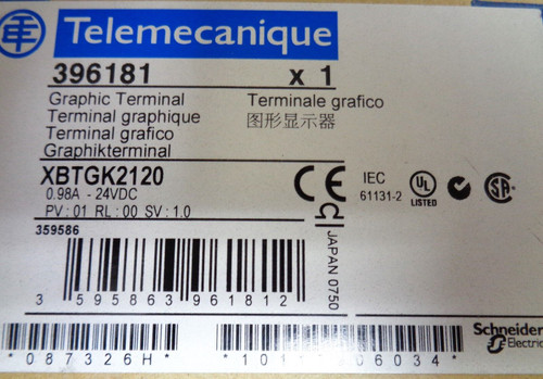 Telemecanique Xbtgk2120 Graphic Terminal 396181