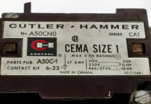 Cutler Hammer A50Cn0A Starter