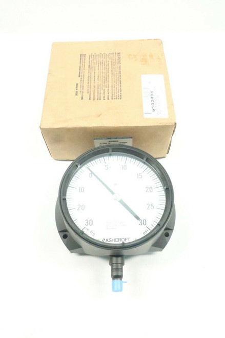 Ashcroft 60-1379SS-02L Pressure Gauge 0-30in-hg 0-30psi 6in 1/4in Npt