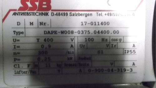 Ssb Dape-W008-0375.04400.00  100Hz 400V