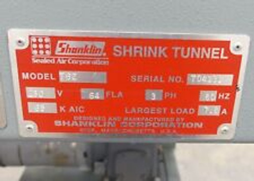 shanklin t62 heat shrink tunnel t62 heat shrink tunnel