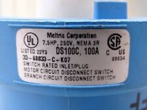 meltric 33-68833-c-k07 switch rated inlet/plug