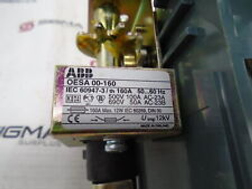 abb 0esa00-160-2 fuse switch, 50-60hz, 500v 100a ac-23a, 690v 50a ac-23b