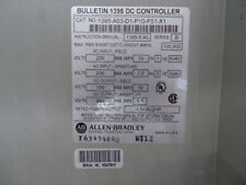 allen bradley 1395-a63-d1-p10-p51-x1 dc drive