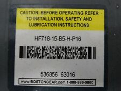 boston gear hf718-15-b5-h-p16 worm gear reducer 15:1 ratio 1.13hp