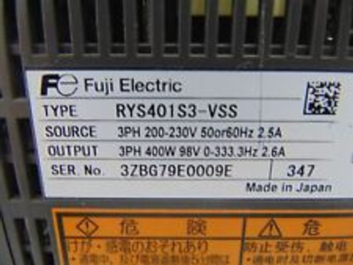 fuji rys401s3-vss servo driver, input: 200-230v output: 98v