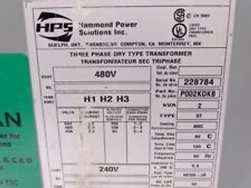 hammond power solutions p002kdkb transformer