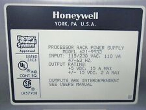 honeywell 621-9933 processor rack power supply