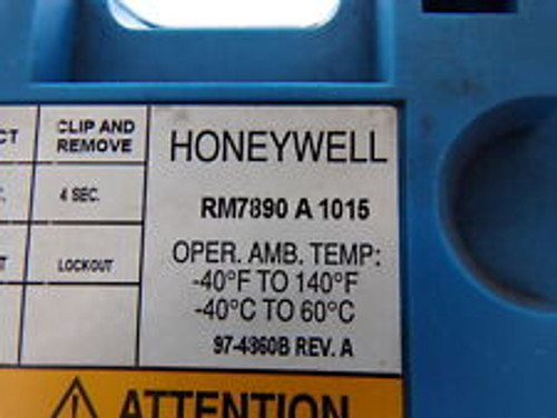 honeywell rm7890a1015 burner control