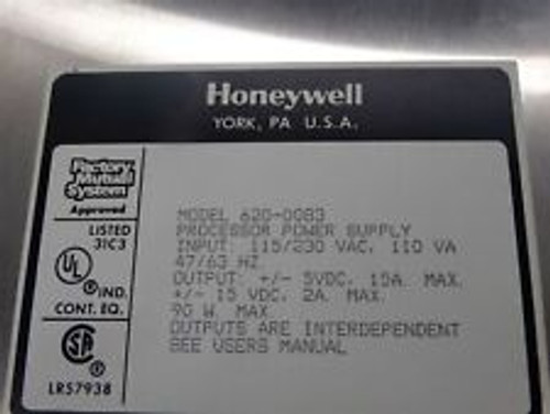 honeywell 620-0083 processor power supply module 115/230vac