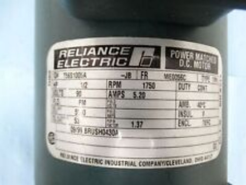 reliance electric t56s1005a power matched dc motor 1/2hp