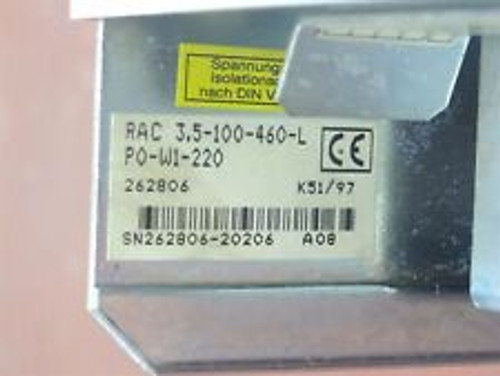 bosch rexroth rac 3.5-100-460-lp0-w1-220 indramat main spindle ac drive