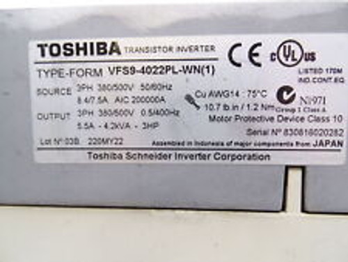 toshiba vfs9-4022pl-wn1 transistor inverter ac drive