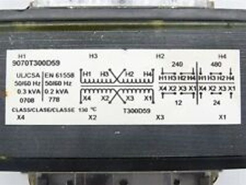 square d 9070t300d59 industrial control transformer 0.2/0.3kva 50/60hz