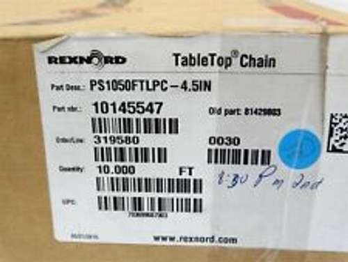 Rexnord Ps1050Ftlpc-4.5In Tabletop Chain 10Ft 10145547