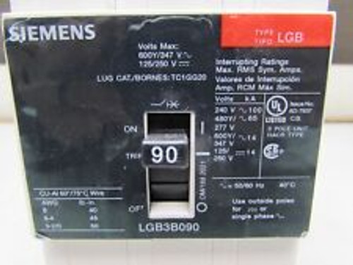 Siemens Lgb3B090 ,Circuit Breaker, 3P / 90A /600V