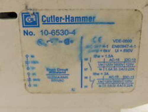 Eaton Cutler Hammer 10-6530-4 Overload Relay For Size 4 Freedom Starter 3P 600V