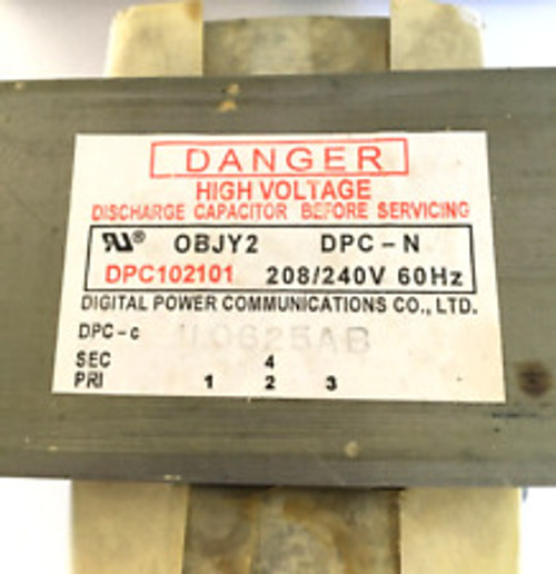 Turbochef High Voltage Transformer 208/240V Dpc102101 0Bjy2 Nib