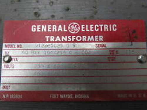 Ge General Electric 9T22B5025 Transformer 230/460V Delta Pri - 460Y /266V Sec