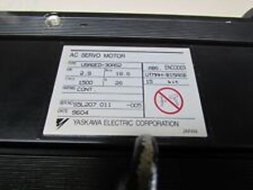 Yaskawa Ac Servo Motor, Usaged-30As2  ,W/Encoder Utmah-B15Asb ,