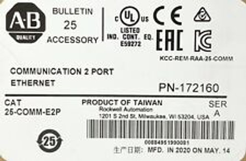 Allen Bradley 25-Comm-E2P Bulletin 25 Communication 2 Port Ethernet Usa Seller